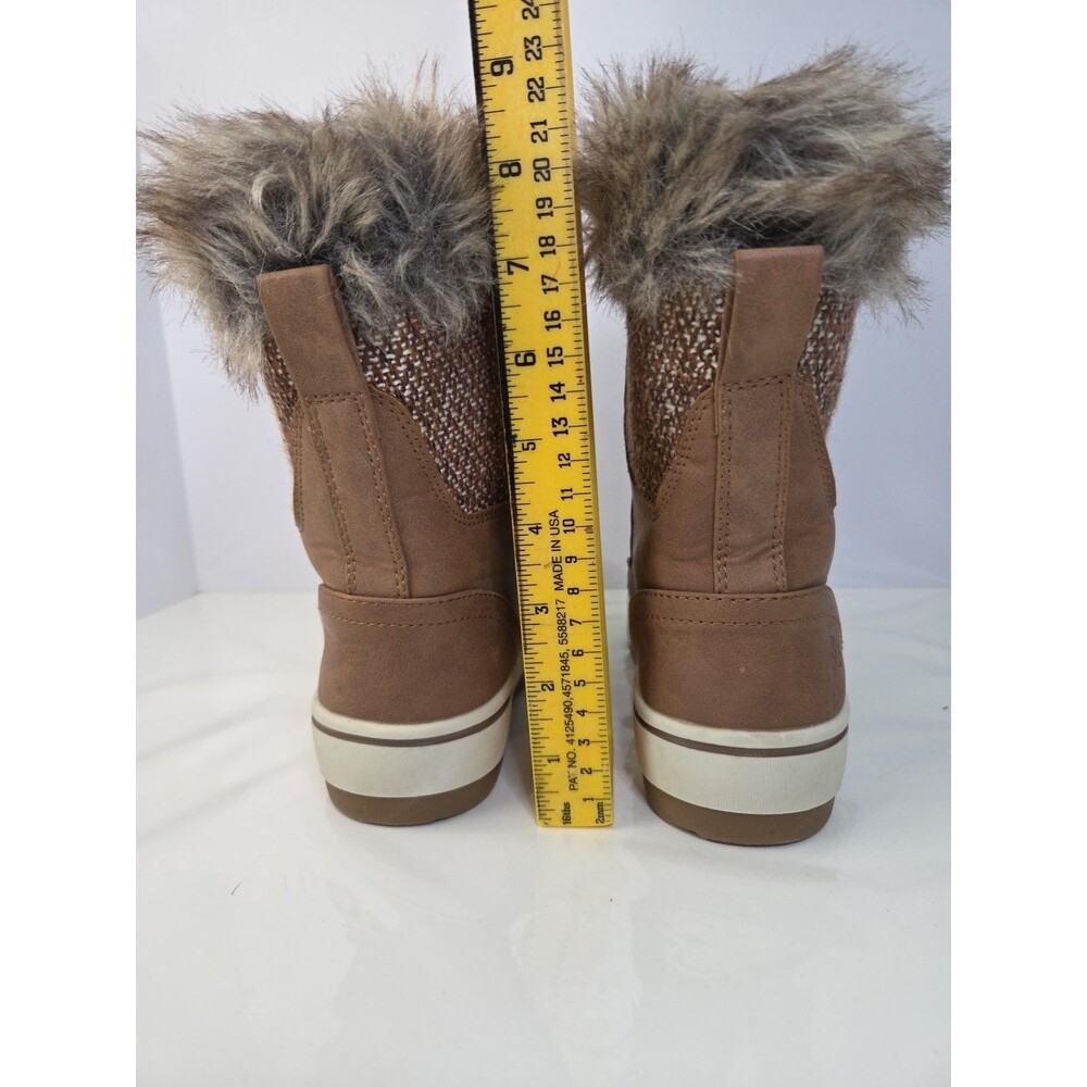 Northside Womens Snow Boot Size 6 Light Brown Gray Faux Fur Trim Lace Up NWOT - Picture 5 of 10